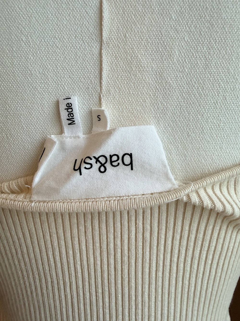ba&sh Cream Ribbed Square-Neck Bandeau Tank - Picture 6 of 6